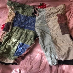 bohemian hippie patchwork shorts